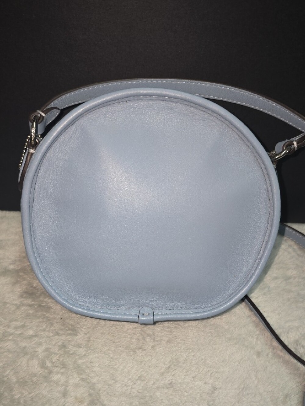 Coach Canten  Round Pebble Leather Crossbody in Light Blue - Picture 6 of 11